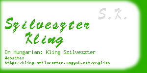 szilveszter kling business card